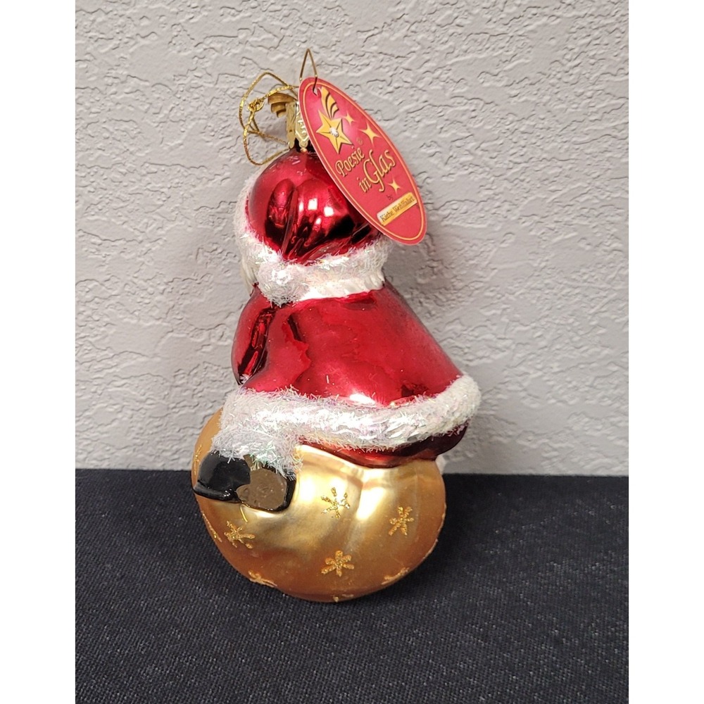 Kathe Wohlfahrt Poetry in Glass Santa with Bag of Gifts Christmas Ornament - Picture 2 of 6